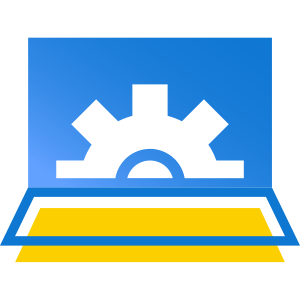 laptop with cog icon