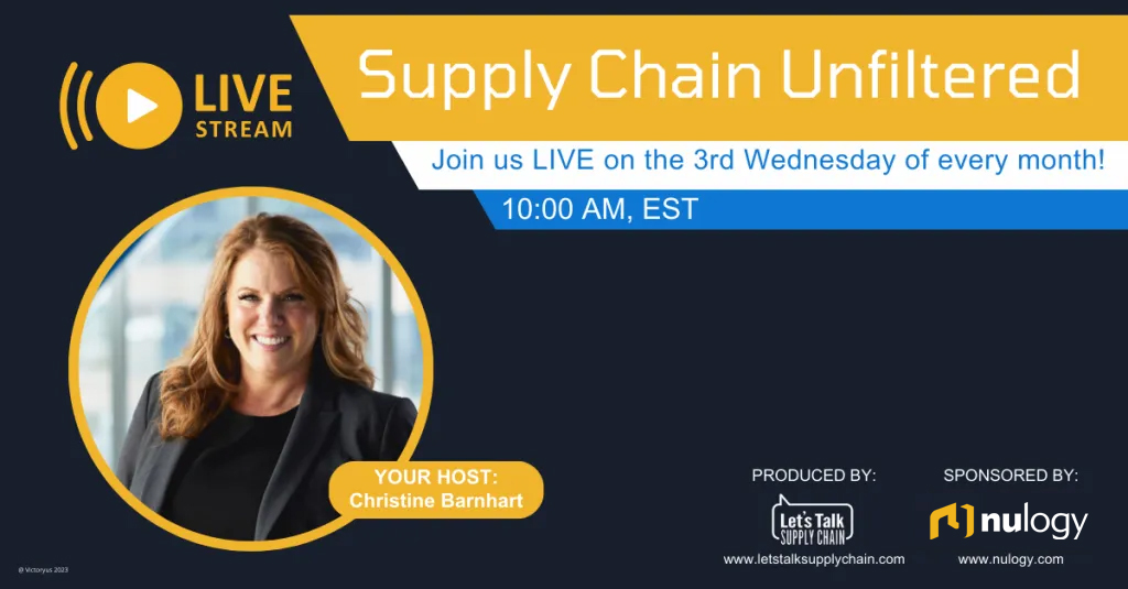 Supply Chain Unfiltered con Christine Barnhart, Powered by Nulogy, tarjeta de presentación