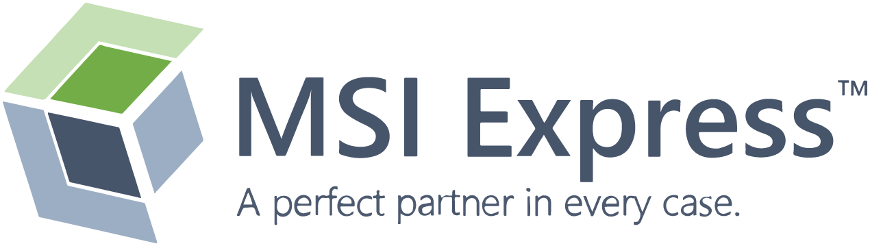 Logotipo de MSI Express (Powered by Nulogy promotion)