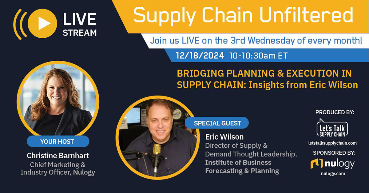 Supply Chain Unfiltered (SCU) con Christine Barnhart, Episodio 11, tarjeta de presentación