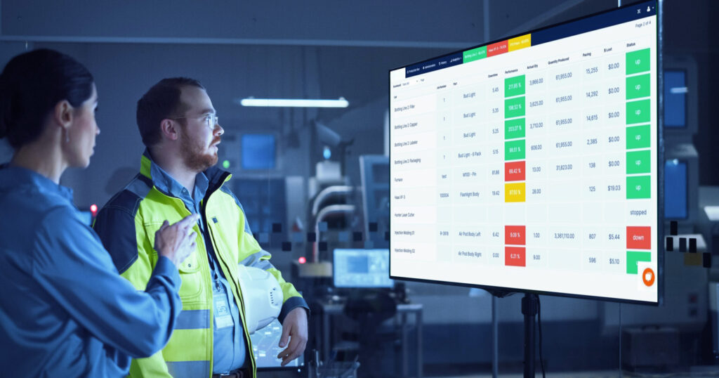 Smart factory software, production monitor dashboard