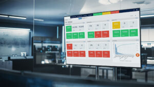 Nulogy Smart Factory dashboard TV monitor