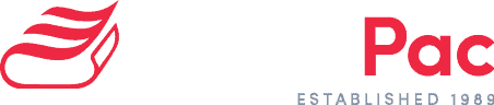 Logotipo AmeriPac, blanco alternativo