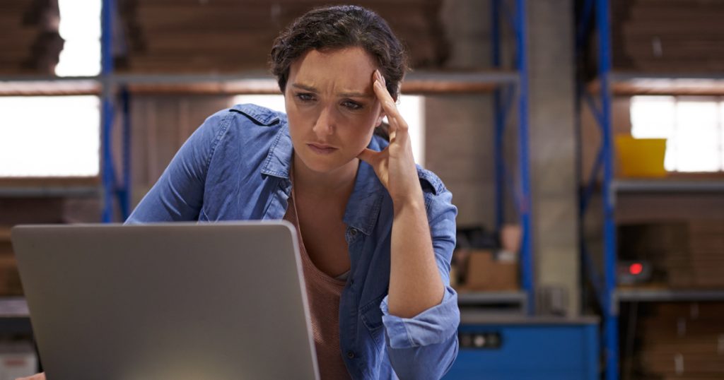 Woman laptop manufacturing dilemma problem