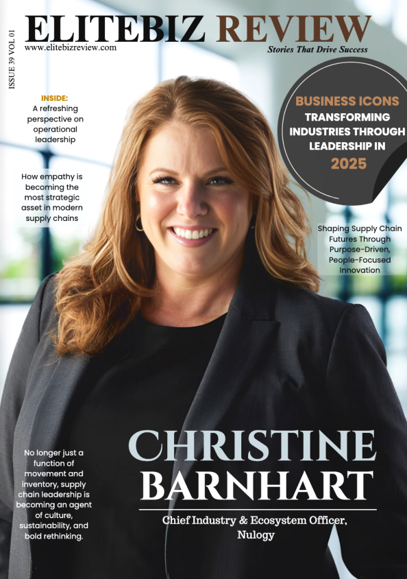 Christine Barnhart in EliteBiz Review, cover page