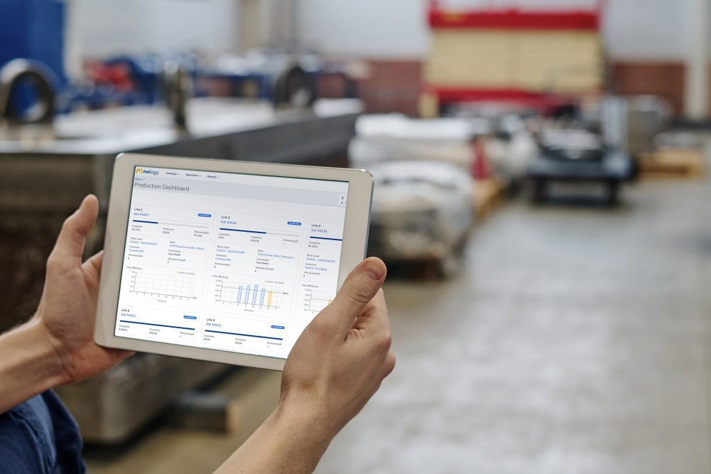 Nulogy tablet dashboard warehouse