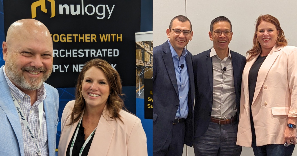 Nulogy leadership at ASCM Connect conference 2023|People attending a corporate event|Christine Barnhart