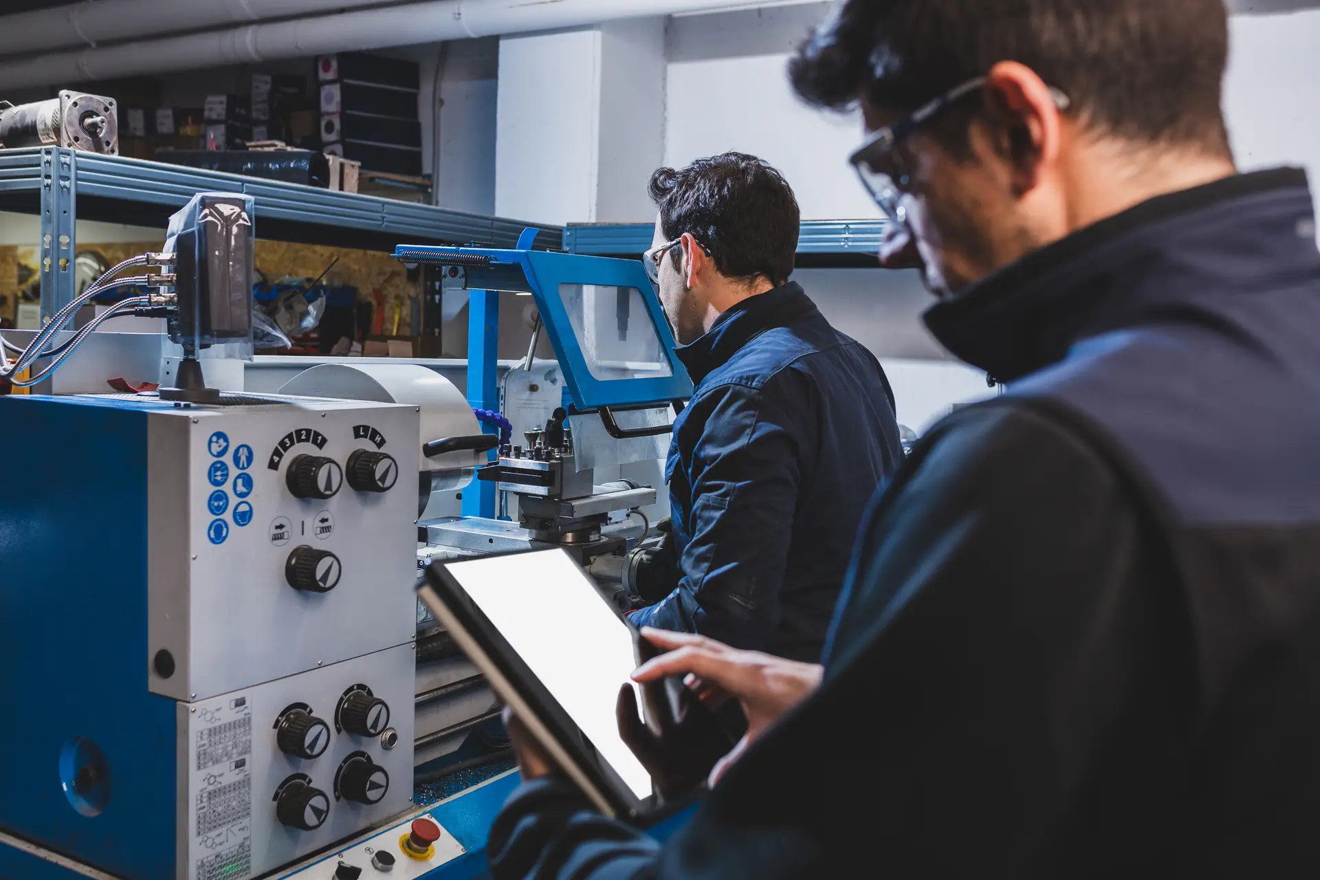 Manufacturing floor with production equipment